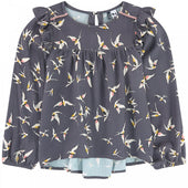 3 Pommes Girls Bird Print Blouse